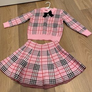 Easter outfit, little girls, size 3/4, pink skirt and sweater set